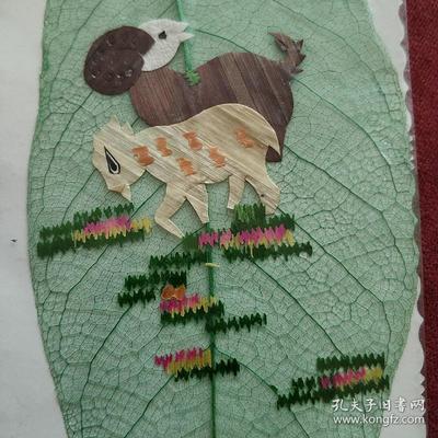 葉脈+麥秸畫藝術(shù)書簽(手工制作七八十年代出口創(chuàng)匯產(chǎn)品)